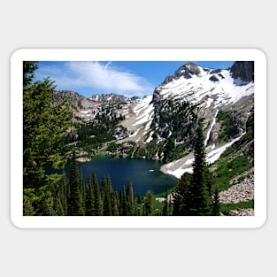 Sawtooth Mountains Landscape with a Lake Sticker